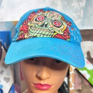 Blue Skull Design Women's Cap